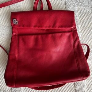 RED backpack 🎒 leather 100%